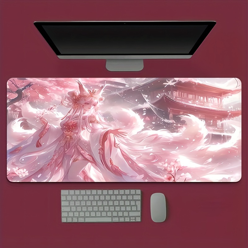 Desk Setup Anime - Anime Fox Girl Desk Mat, Extended