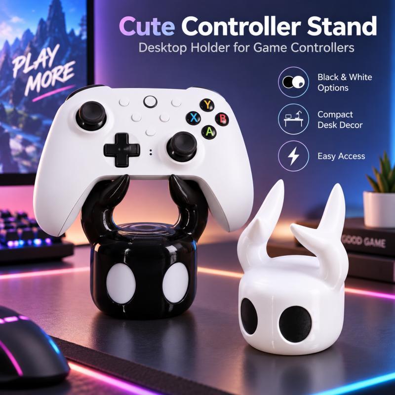 Desk Setup Table - Cute Horned Game Controller Stand, Desktop