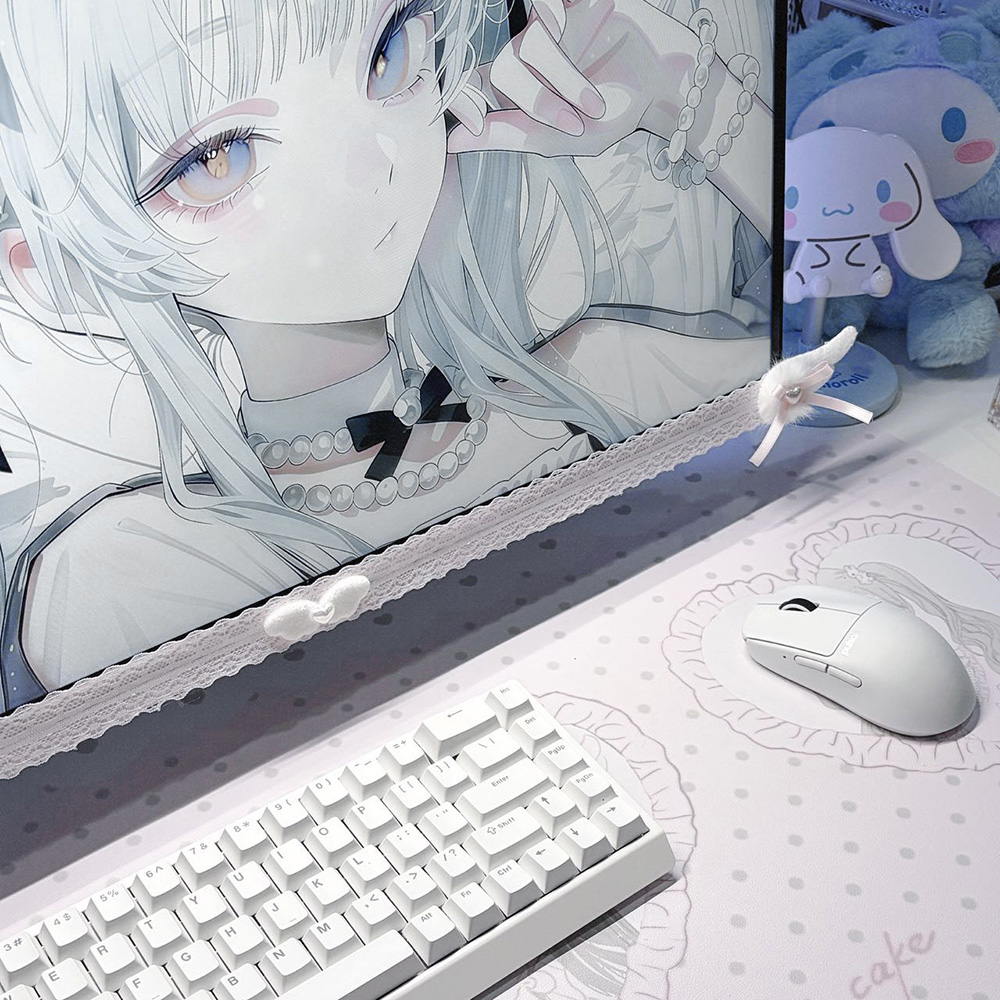 New Screen Decor White Lace Mo - Desk Setup In Office recension och pris
