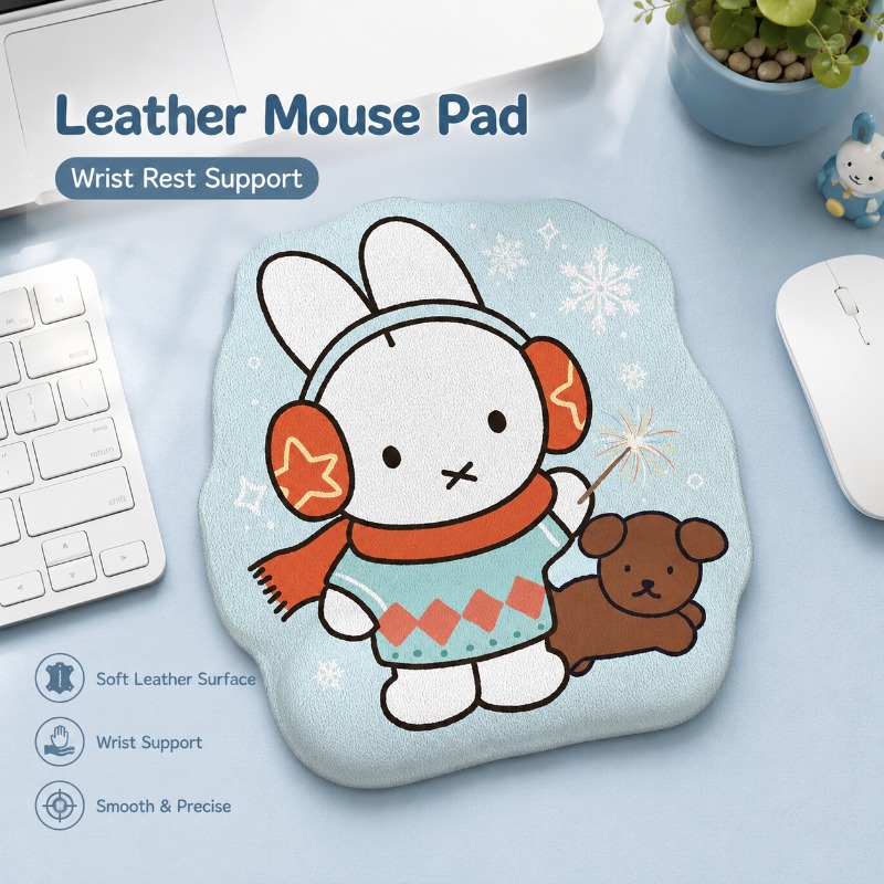 Anime Miffy Leather Mouse Pad  - Desk Setup In Office recension och pris