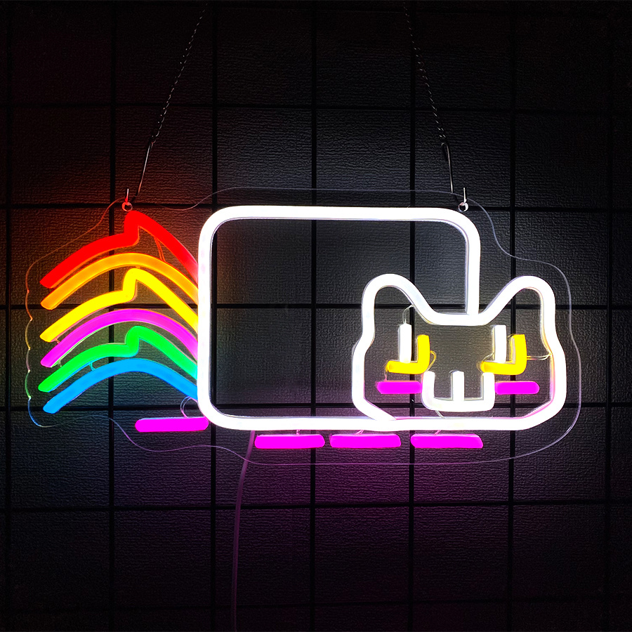Rainbow Cat LED Neon Sign, USB - Ambient Light Bar Usb recension och pris