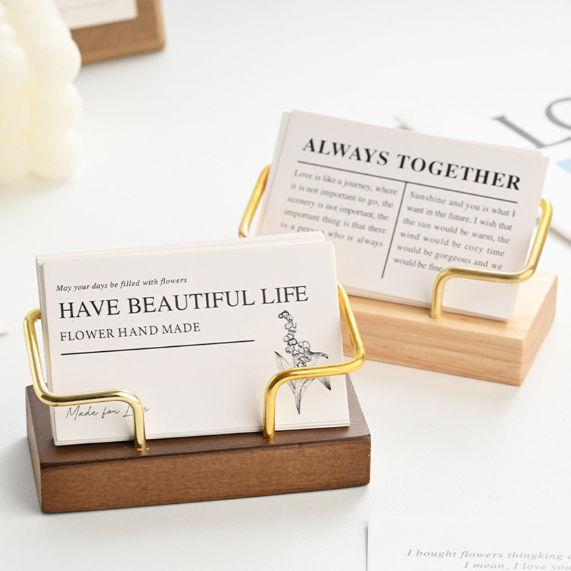 Wooden Business Card Holder Me - Desk Setup Wood recension och pris