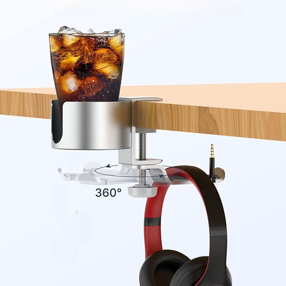 Premium Rotating Cup Holder Al - Desk Setup In Office recension och pris
