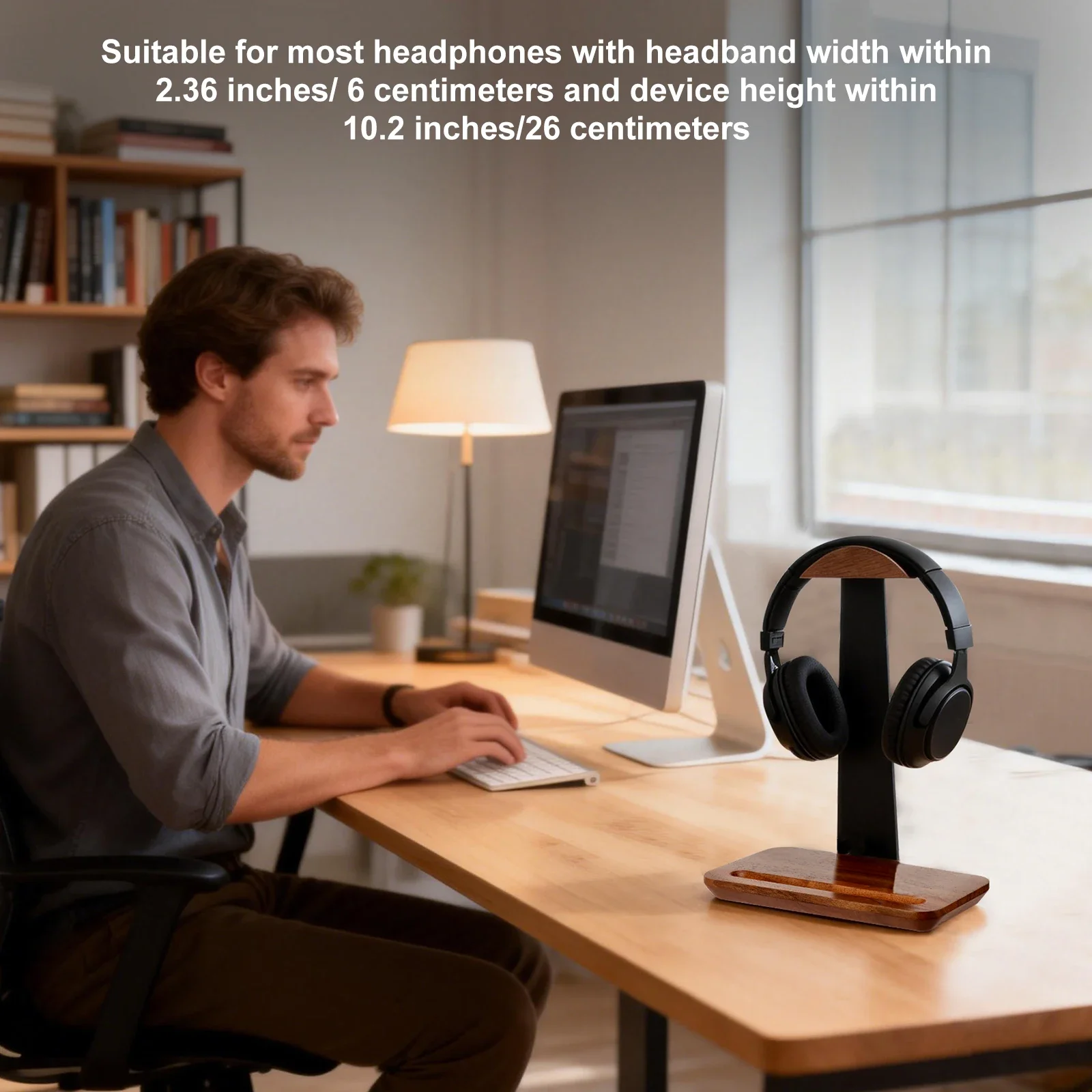 Universal Wood Headphone Stand - Desk Setup Wood recension och pris