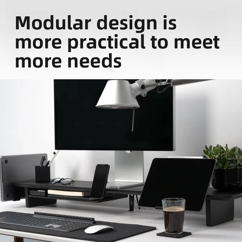 Solid Wood Monitor Riser Stand - Desk Setup In Office recension och pris