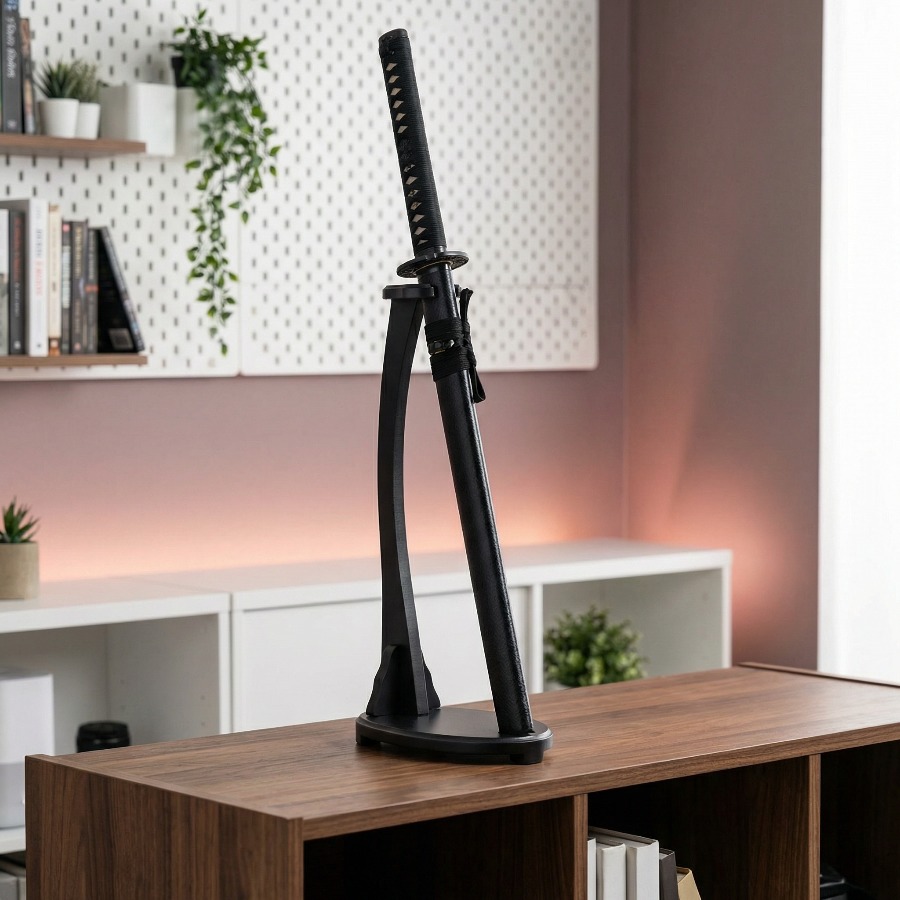 Vertical Katana Stand Sword Sh - Desk Setup Wood recension och pris