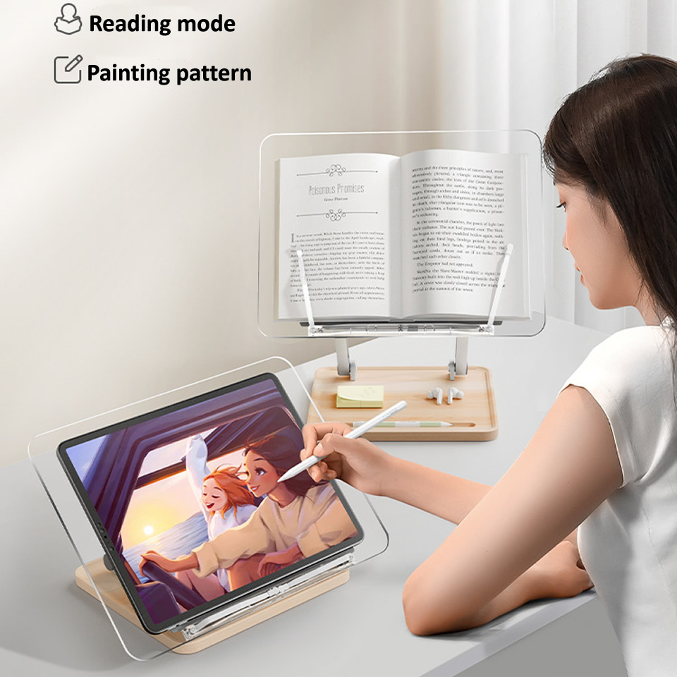 Wooden Reading Stand with Ligh - Desk Setup Wood recension och pris